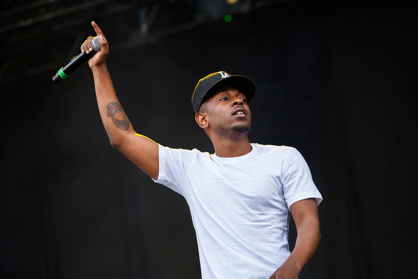 Kendrick Lamar live op Rock Werchter Festival in België op 6 juli 2013