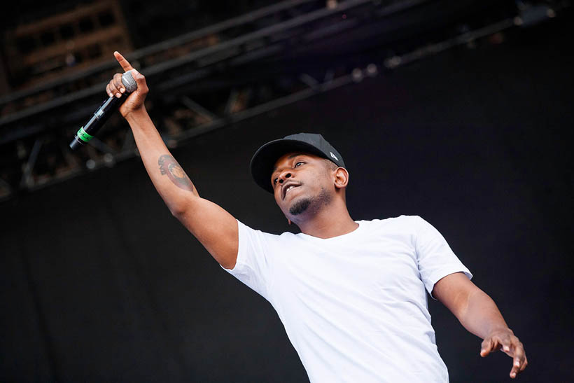 Kendrick Lamar live op Rock Werchter Festival in België op 6 juli 2013